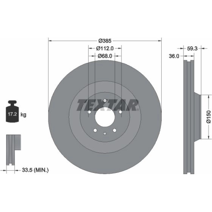 Textar Bremsscheibe 92184203 – 385 mm Textar Bremsscheibe 92184203 – 385 mm