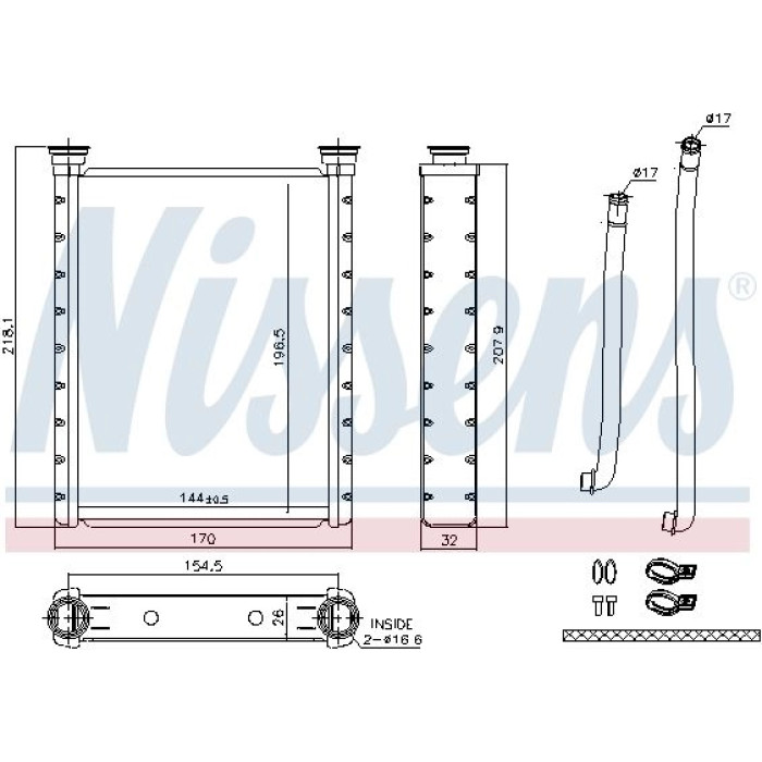 Nissens Heizungskühler PKW 707172 Nissens Heizungskühler PKW 707172