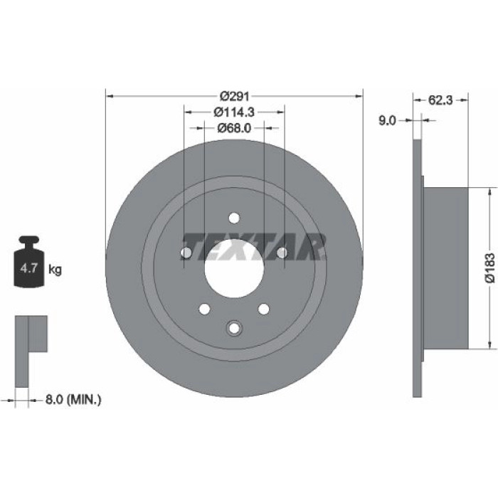 92237103 Textar Bremsscheibe 92237103 92237103 Textar Bremsscheibe 92237103