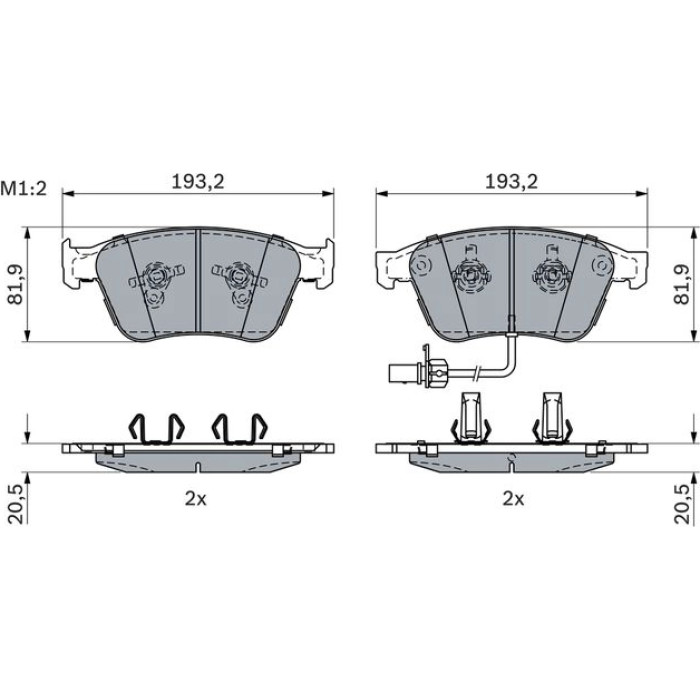 Bosch Bremsbelagsatz 0 986 424 397