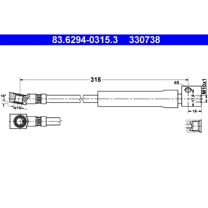 ATE Bremsschlauch 83.6294-0315.3 ATE Bremsschlauch 83.6294-0315.3