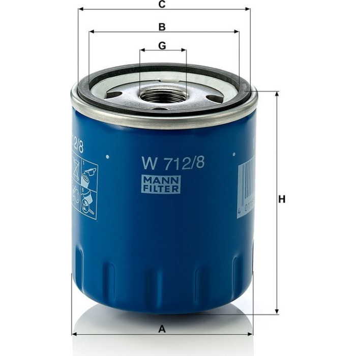 MANN-FILTER Ölfilter W 712/8