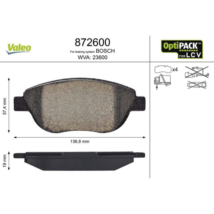 Valeo Bremsbelagsatz 872600