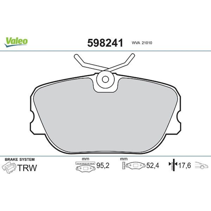 Valeo Bremsbelagsatz 598241 Valeo Bremsbelagsatz 598241