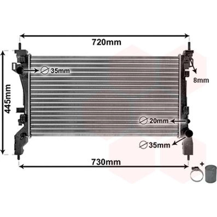 Van Wezel Motorkühler 17002385 Van Wezel Motorkühler 17002385
