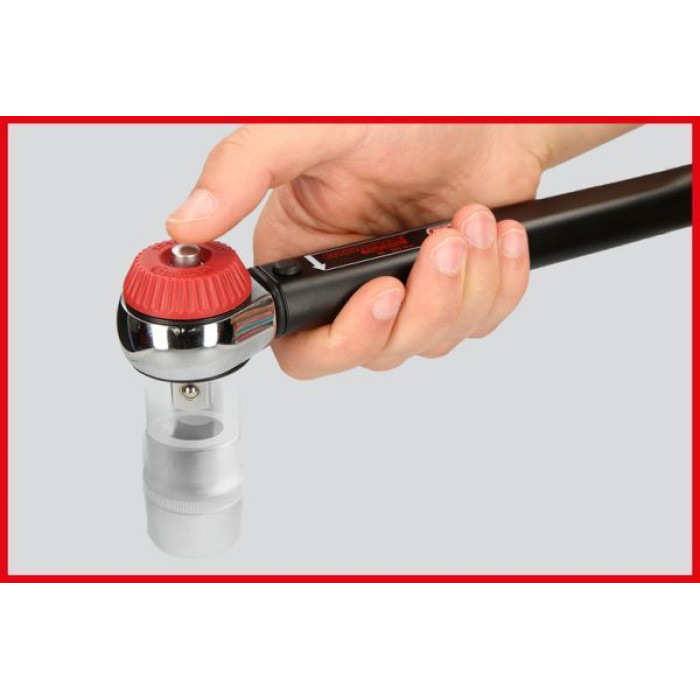 KS TOOLS ERGOTORQUE®Präzisions-Drehmomentschlüssel mit Ratschenkopf mit Drehknopfverstellung 516.1412