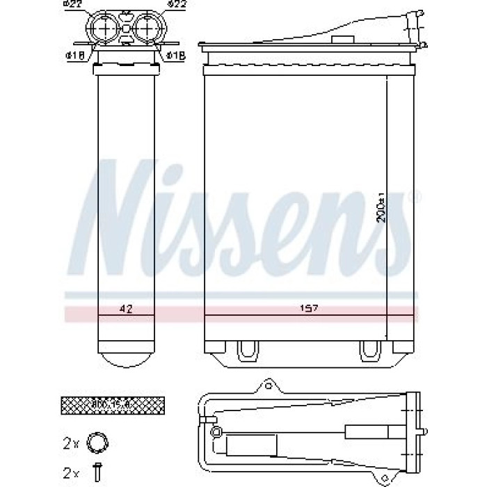 Nissens Heizungskühler PKW 72954 Nissens Heizungskühler PKW 72954