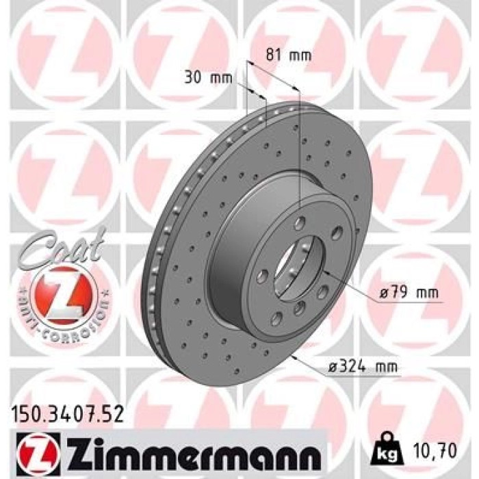 Zimmermann Bremsscheibe 150.3407.52 Zimmermann Bremsscheibe 150.3407.52