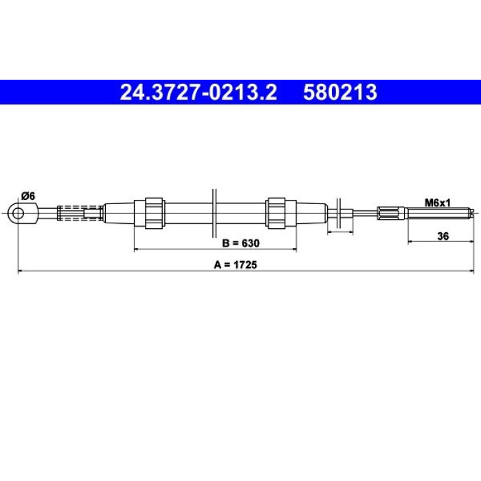ATE Handbremsseil 24.3727-0213.2 ATE Handbremsseil 24.3727-0213.2