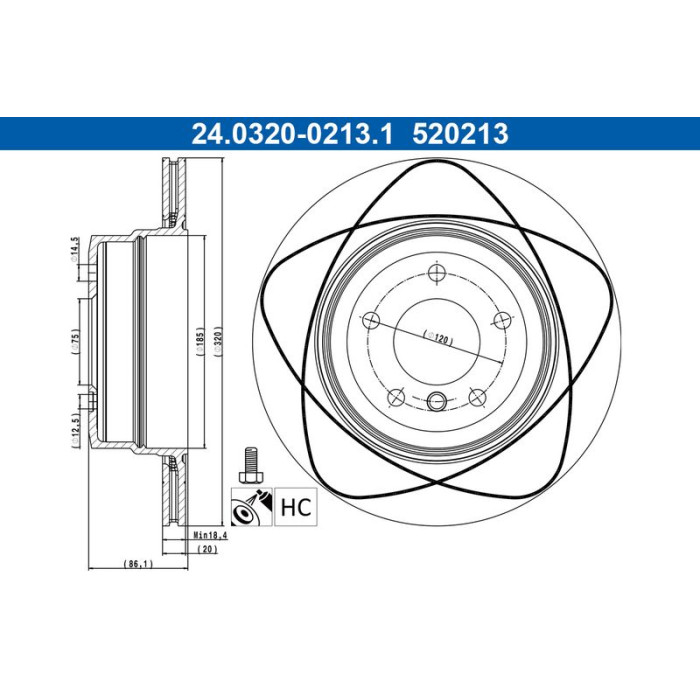 ATE Bremsscheibe 24.0320-0213.1