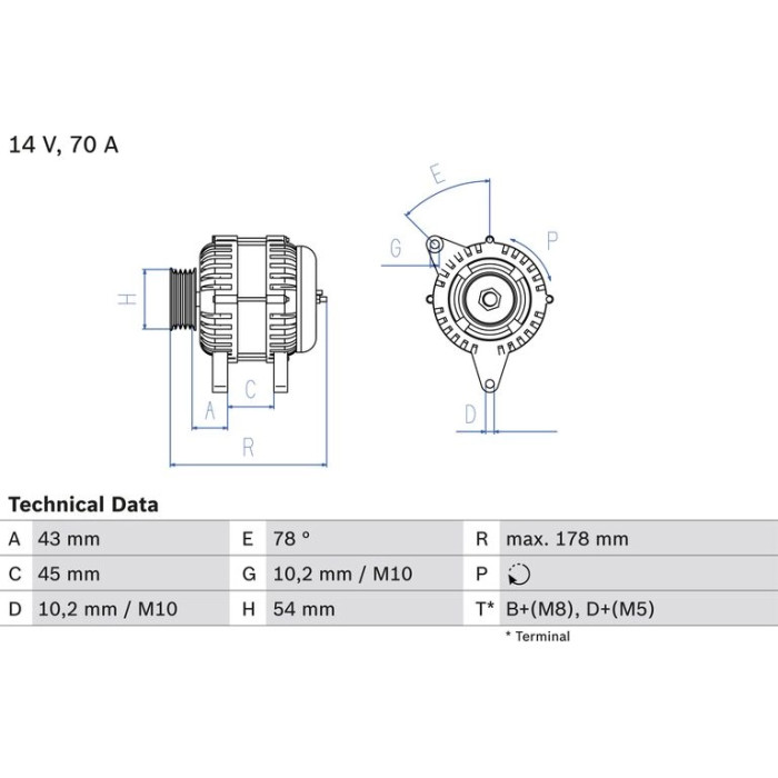 Bosch Lichtmaschine 0 986 042 071 Bosch Lichtmaschine 0 986 042 071