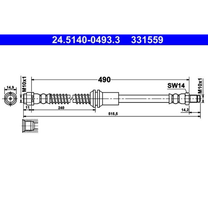 ATE Bremsschlauch 24.5140-0493.3 ATE Bremsschlauch 24.5140-0493.3