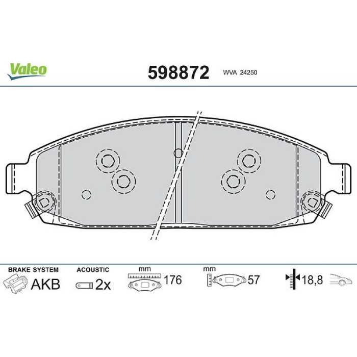 Valeo Bremsbelagsatz 598872 Valeo Bremsbelagsatz 598872