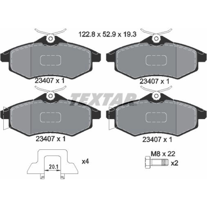 Textar Bremsbelagsatz 2340702 Textar Bremsbelagsatz 2340702