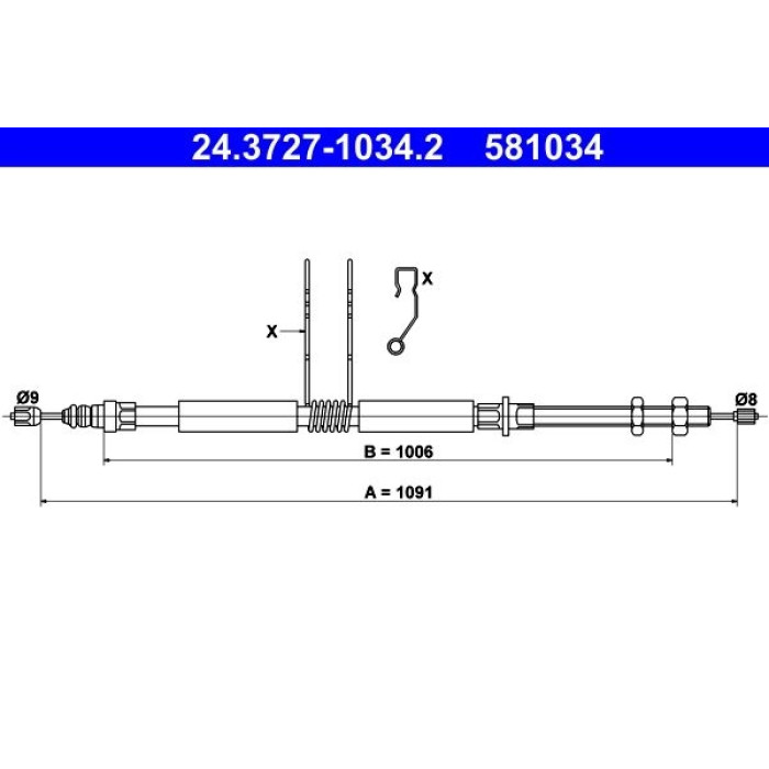 ATE Handbremsseil 24.3727-1034.2 ATE Handbremsseil 24.3727-1034.2