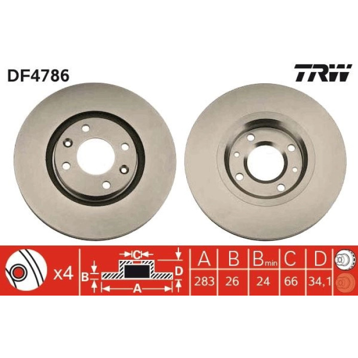 TRW Bremsscheibe DF4786 TRW Bremsscheibe DF4786