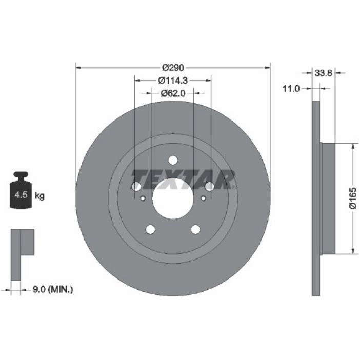 Textar Bremsscheibe 92195200 Textar Bremsscheibe 92195200