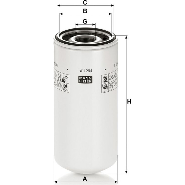 MANN-FILTER Ölfilter LKW W 1294 MANN-FILTER Ölfilter LKW W 1294