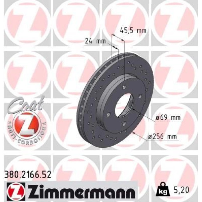 Zimmermann 84 481 046 Sport Bremsscheibe Vorderachse Sport 380.2166.52 Zimmermann 84 481 046 Sport Bremsscheibe Vorderachse Sport 380.2166.52