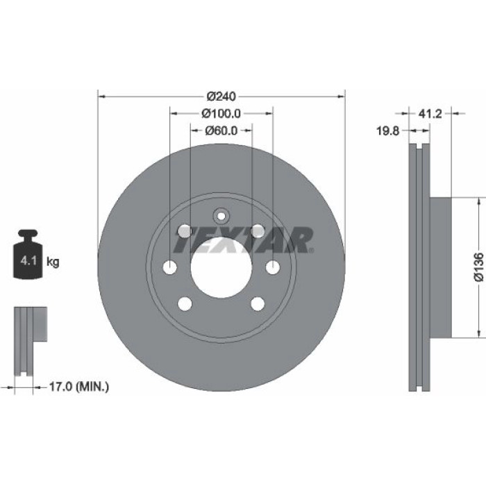 Textar Bremsscheibe 92111403 Textar Bremsscheibe 92111403
