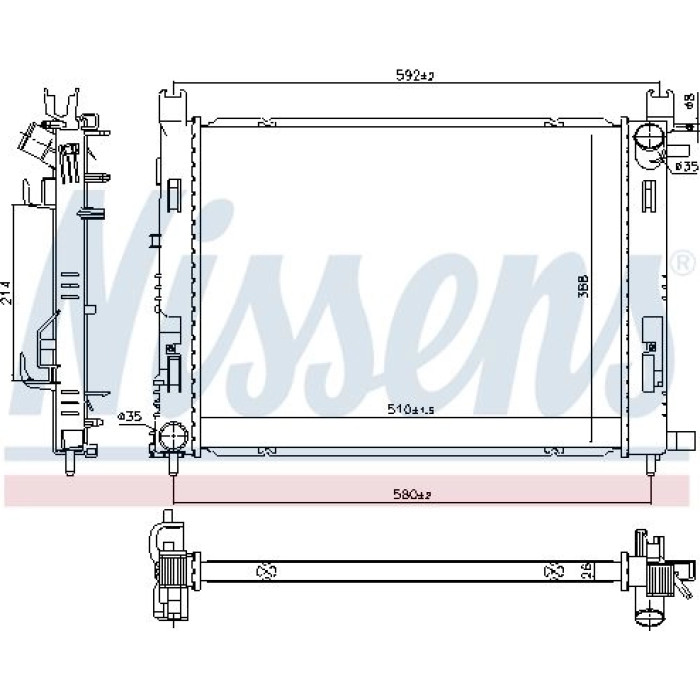 Nissens Wasserkühler PKW 606760 Nissens Wasserkühler PKW 606760