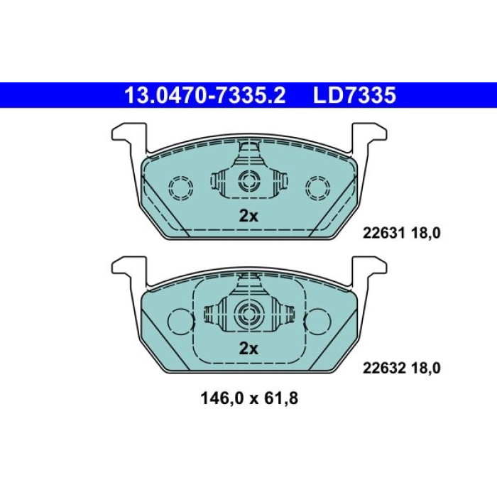 ATE Bremsbelagsatz 13.0470-7335.2 ATE Bremsbelagsatz 13.0470-7335.2