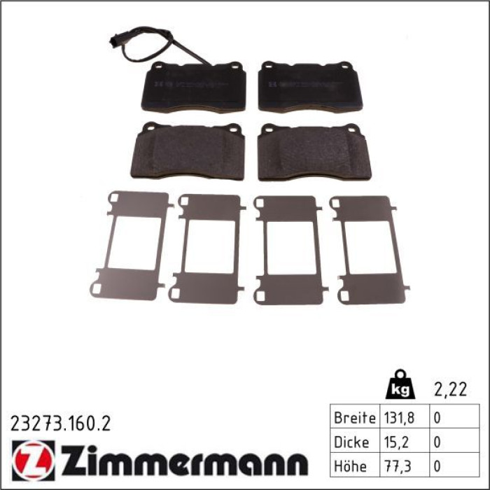 23273.160.2 ZIMMERMANN Bremsbeläge 23273.160.2 23273.160.2 ZIMMERMANN Bremsbeläge 23273.160.2