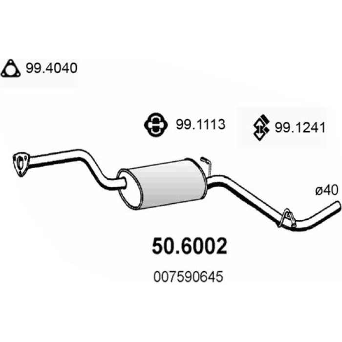 ASSO Mittelschalldämpfer 50.6002 ASSO Mittelschalldämpfer 50.6002
