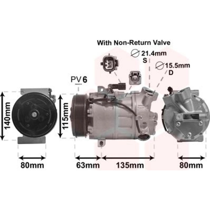 Van Wezel Klimakompressor 4300K487 Van Wezel Klimakompressor 4300K487