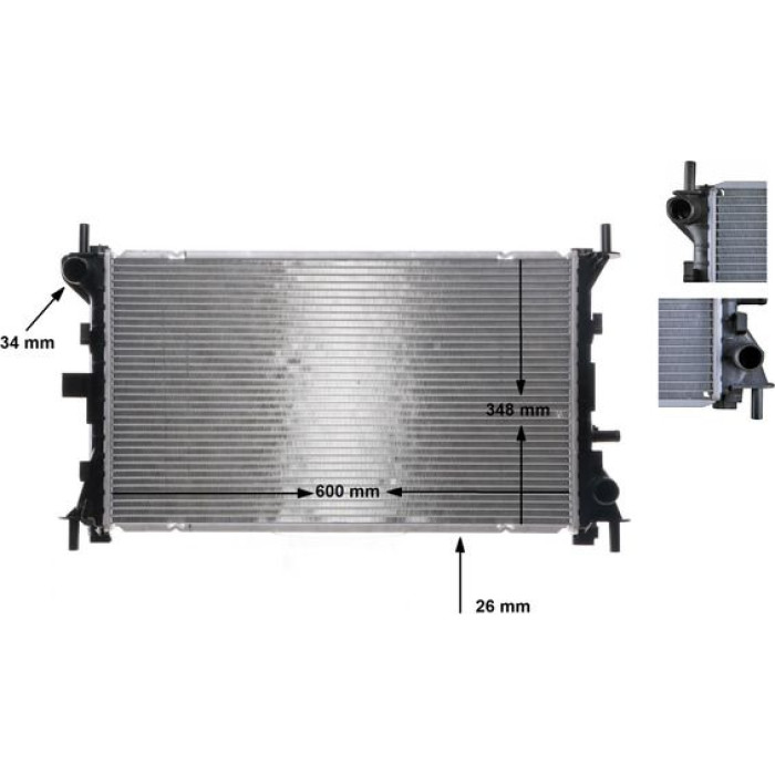 CR 628 000S MAHLE Motorkühler / Wasserkühler CR 628 000S, Schaltgetriebe, Netz 600 x 358 x 24 mm – u. a. für Ford Focus I (DAW, DBW), I Turnier (DNW), I Stufenheck (DFW) – OE Nummer 1061191 - l CR 628 000S MAHLE Motorkühler / Wasserkühler CR 628 000S, Schaltgetriebe, Netz 600 x 358 x 24 mm – u. a. für Ford Focus I (DAW, DBW), I Turnier (DNW), I Stufenheck (DFW) – OE Nummer 1061191 - l