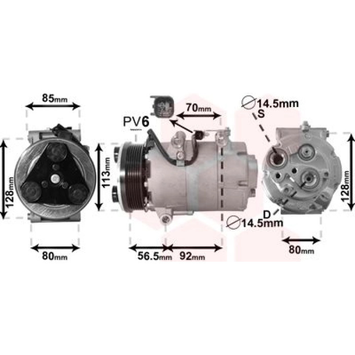 Van Wezel Klimakompressor 1800K497 Van Wezel Klimakompressor 1800K497