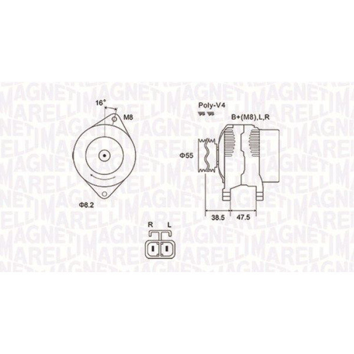 Magneti Marelli Lichtmaschine 063731798010 Magneti Marelli Lichtmaschine 063731798010
