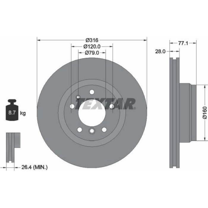 Textar Bremsscheibe 92071405