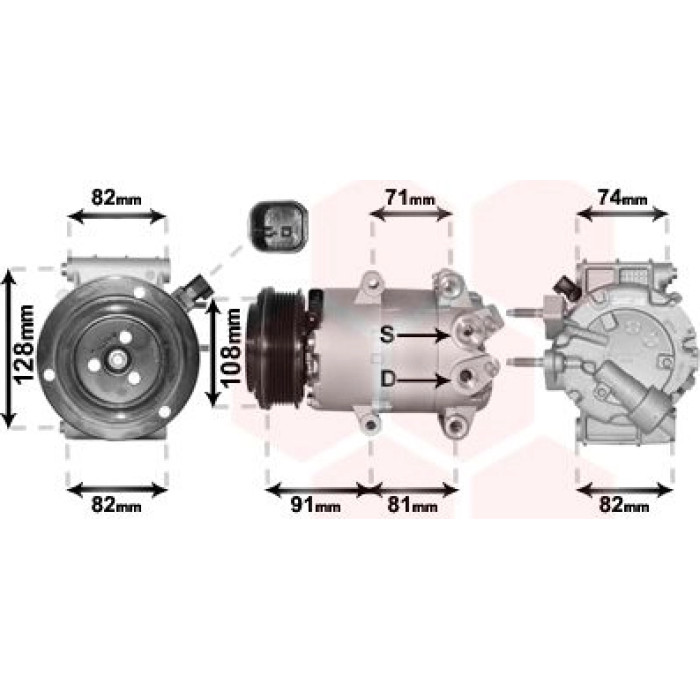 Van Wezel Klimakompressor 1800K570 Van Wezel Klimakompressor 1800K570