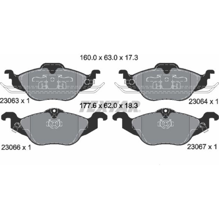 2306302 Textar Bremsbelagsatz 2306302 2306302 Textar Bremsbelagsatz 2306302