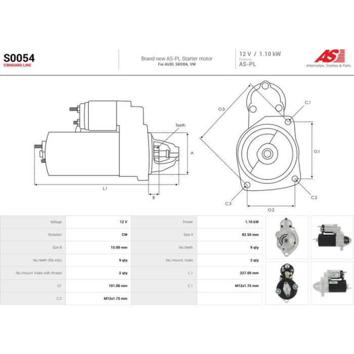 S0054 AS-PL Anlasser (Starter) S0054