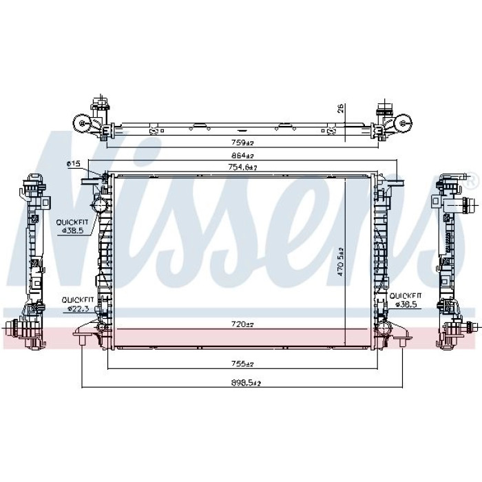 Nissens Wasserkühler PKW 606462 Nissens Wasserkühler PKW 606462
