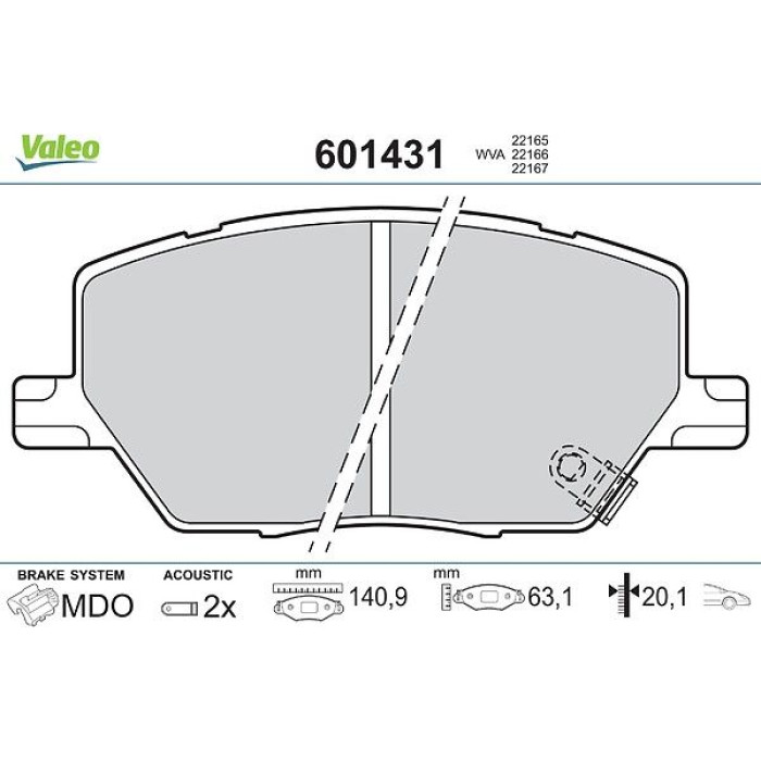 Valeo Bremsbelagsatz 601431 Valeo Bremsbelagsatz 601431