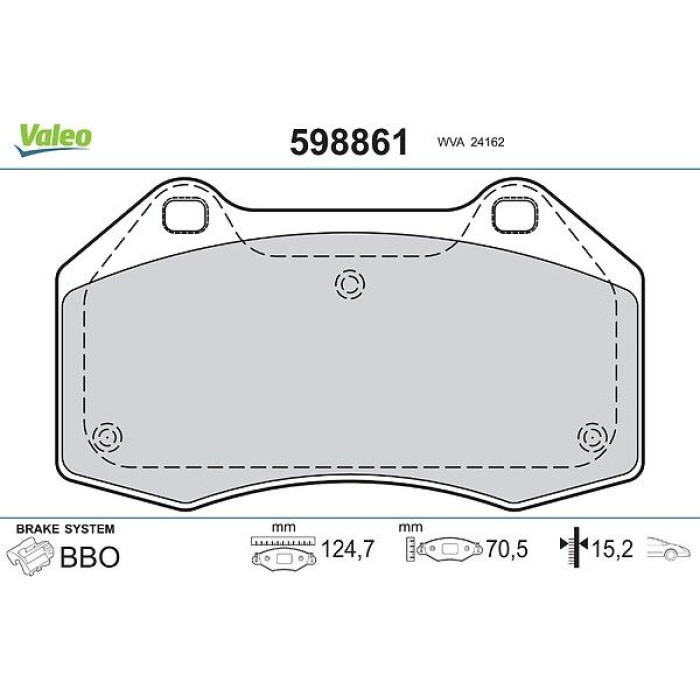 Valeo Bremsbelagsatz 598861 Valeo Bremsbelagsatz 598861