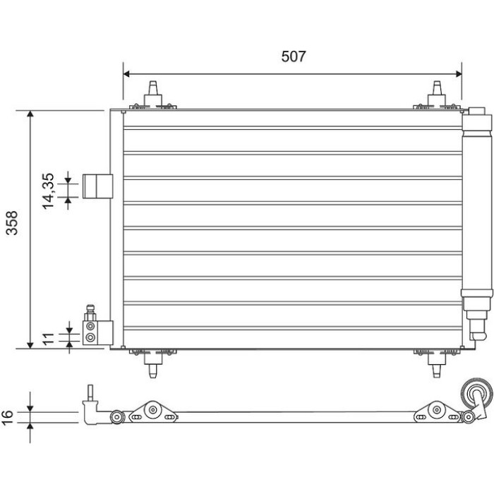 Valeo Klimakondensator 814090 Valeo Klimakondensator 814090