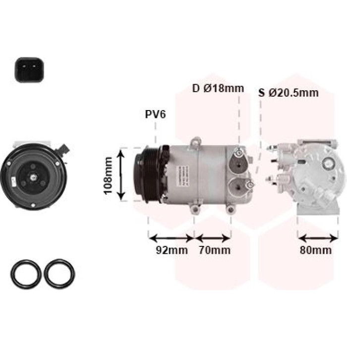 Van Wezel Klimakompressor 1800K415 Van Wezel Klimakompressor 1800K415