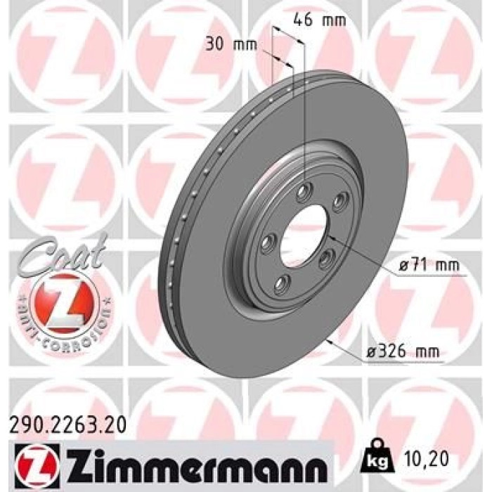 Zimmermann Bremsscheibe Vorderachse 290.2263.20 Zimmermann Bremsscheibe Vorderachse 290.2263.20