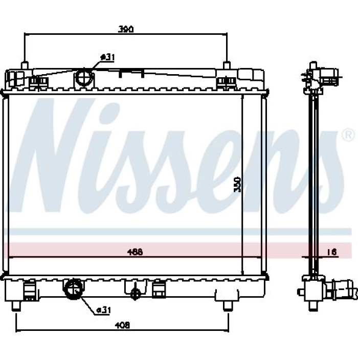 Nissens Wasserkühler PKW 64671A Nissens Wasserkühler PKW 64671A