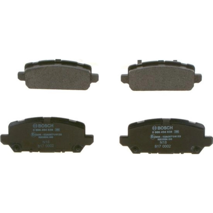 Bosch Bremsbelagsatz Hinterachse 0 986 494 838 Bosch Bremsbelagsatz Hinterachse 0 986 494 838