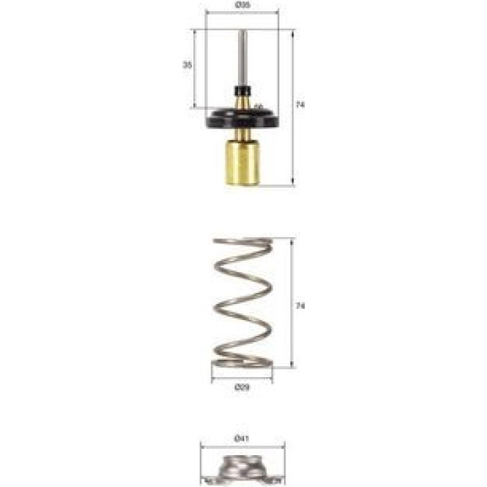 Thermostateinsatz mit Dichtung TX 257 82D Thermostateinsatz mit Dichtung TX 257 82D