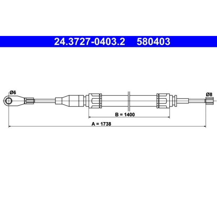ATE Handbremsseil 24.3727-0403.2 ATE Handbremsseil 24.3727-0403.2