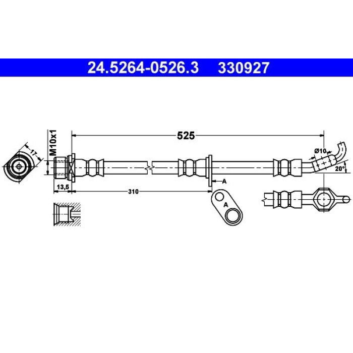 ATE Bremsschlauch 24.5264-0526.3 ATE Bremsschlauch 24.5264-0526.3