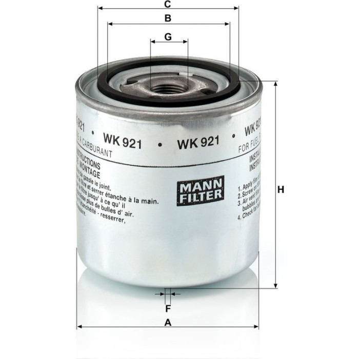 WK 921 MANN-FILTER Kraftstofffilter WK 921 WK 921 MANN-FILTER Kraftstofffilter WK 921