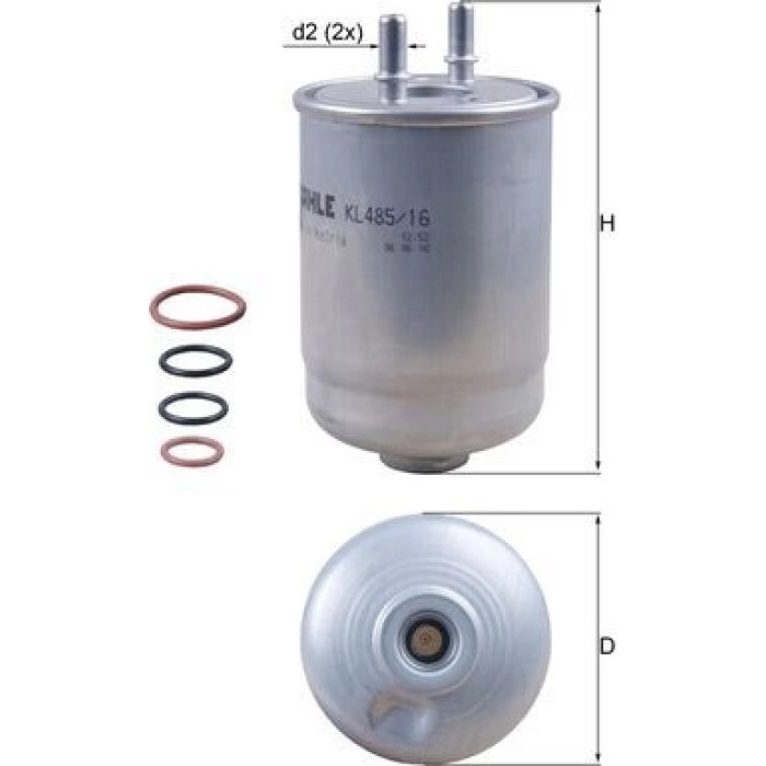 MAHLE Kraftstofffilter KL 485/16D MAHLE Kraftstofffilter KL 485/16D