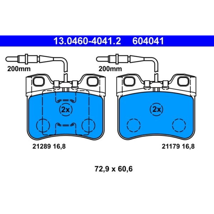 ATE Bremsbelagsatz 13.0460-4041.2 ATE Bremsbelagsatz 13.0460-4041.2